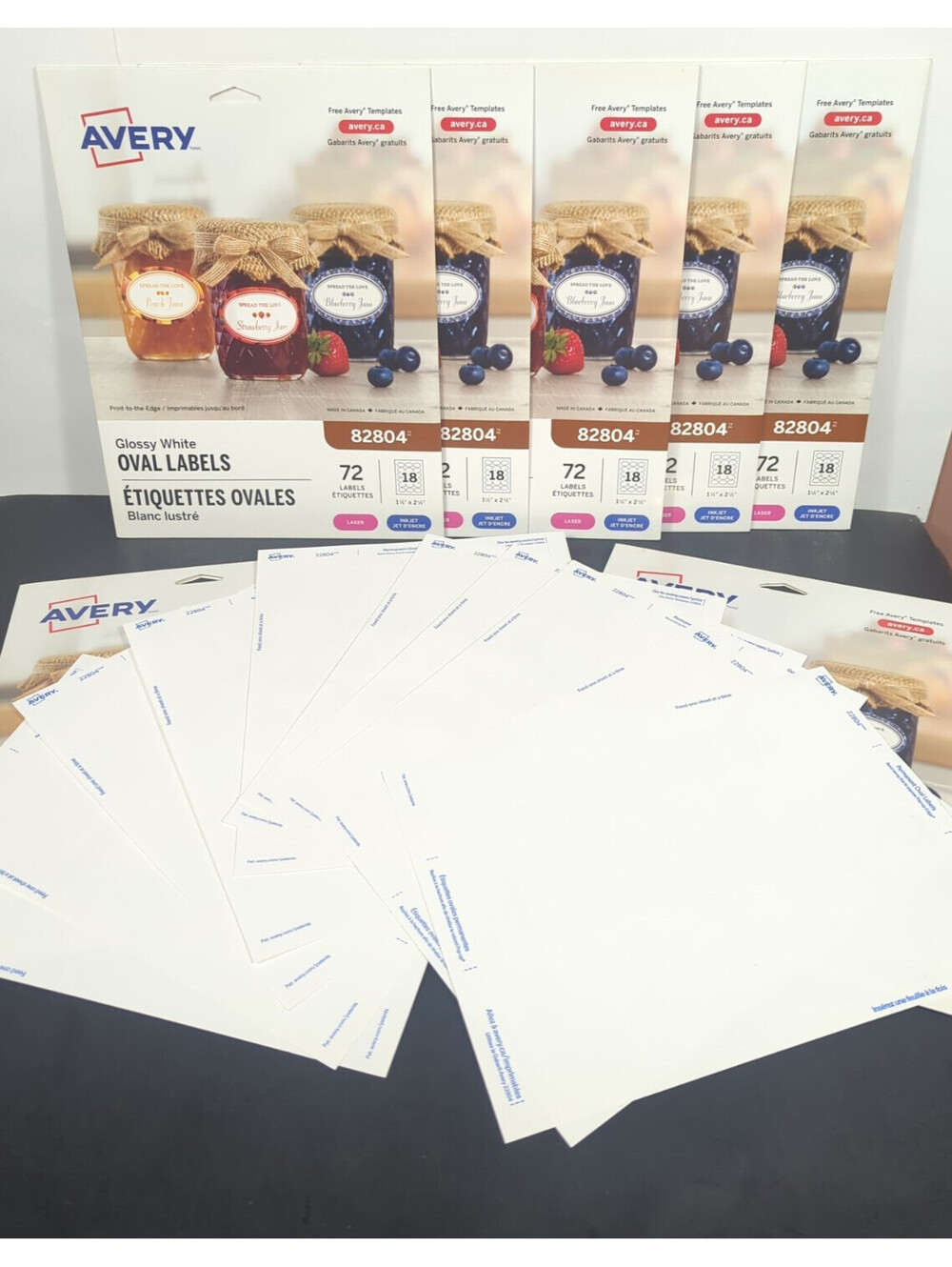 500+ Avery 22804 Glossy White Oval Labels - Professional Product & Jar Labels